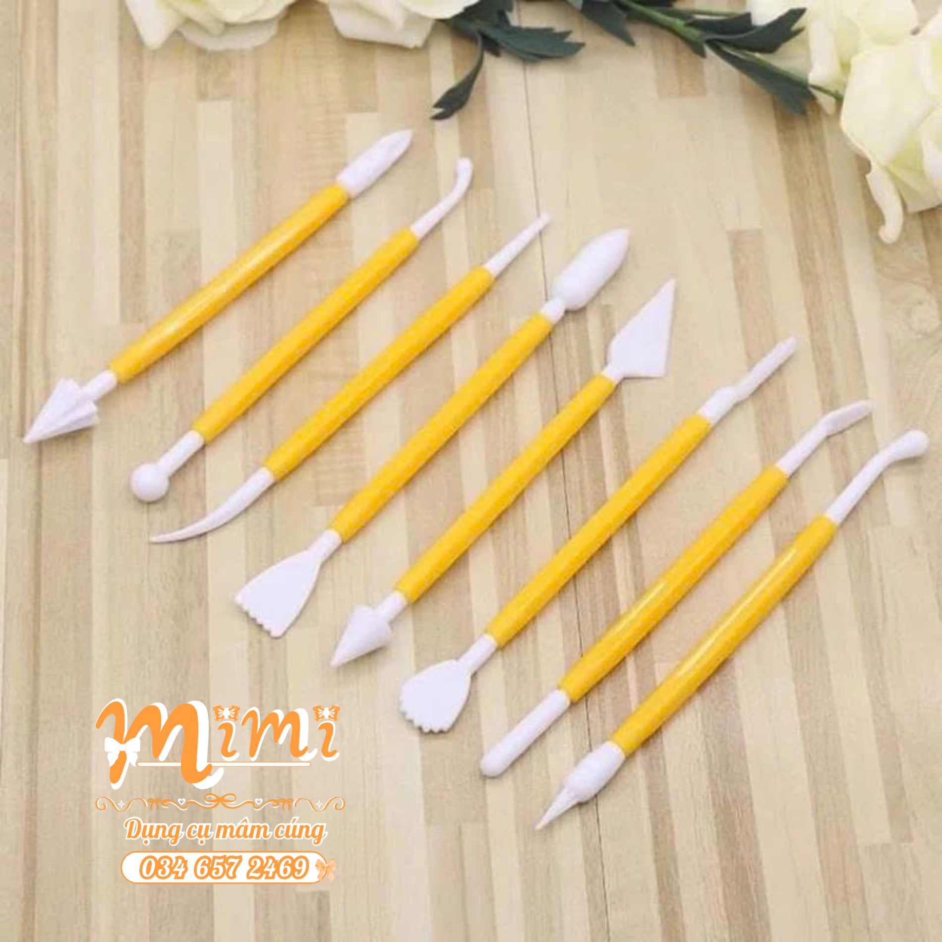 Set 8 gậy tạo hình bánh trôi bánh đậu xanh, tạo đường nét trên bánh